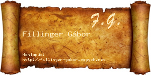 Fillinger Gábor névjegykártya