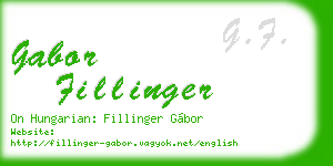 gabor fillinger business card