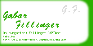 gabor fillinger business card